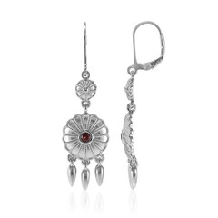 Boucles d'oreilles en argent et Grenat du Mozambique