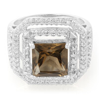 Bague en argent et Quartz fumé