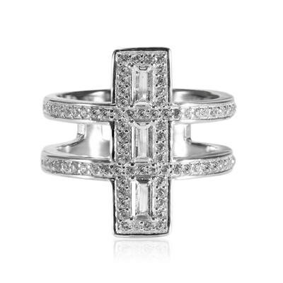Bague en argent et Topaze blanche