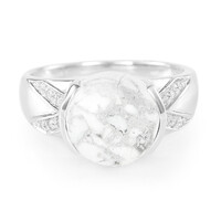 Bague pour homme en argent et Howlite