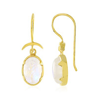 Boucles d'oreilles en argent et Pierre de Lune arc-en-ciel
