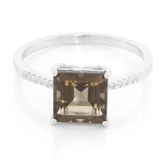 Bague en argent et Quartz fumé