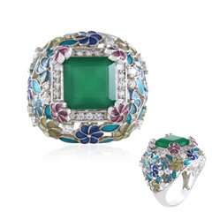Bague en argent et Onyx vert (Adela Silber)