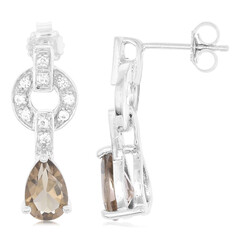 Boucles d'oreilles en argent et Quartz fumé
