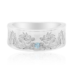Bague en argent et Topaze bleu Suisse