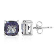 Boucles d'oreilles en argent et Quartz mystique bleu