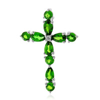 Pendentif en argent et Diopside de Russie