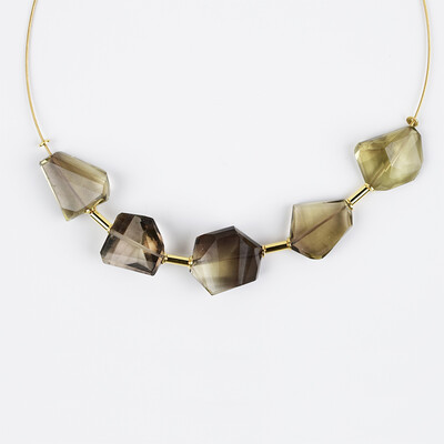 Collier en argent et Quartz citron