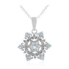 Collier en argent et Topaze bleu ciel