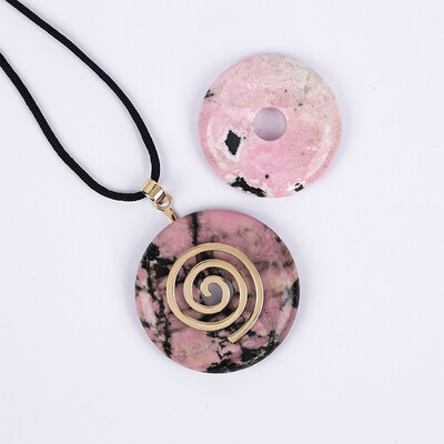 Accessoire en argent et Rhodonite