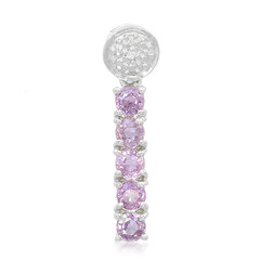 Pendentif en argent et Saphir pourpre de Ceylan non chauffé