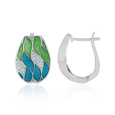 Boucles d'oreilles en argent et Topaze bleu Suisse (Adela Silber)