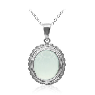 Collier en argent et Calcédoine d'eau