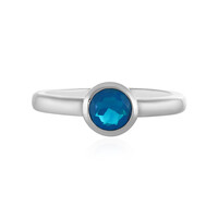 Bague en argent et Opale bleue d'Éthiopie