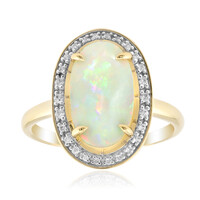 Bague en or et Opale blanche du Brésil