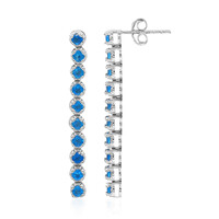 Boucles d'oreilles en argent et Apatite bleu néon