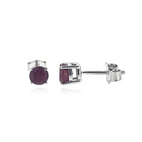 Boucles d'oreilles en argent et Rubis