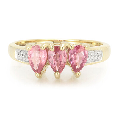 Bague en or et Saphir Padparadscha non chauffé