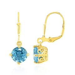 Boucles d'oreilles en argent et Topaze bleu ciel