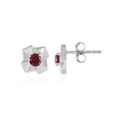 Boucles d'oreilles en argent et Rubis de Madagascar (de Melo)