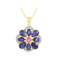 Collier en argent et Saphir bleu de Madagascar