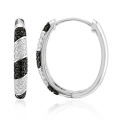 Boucles d'oreilles en argent et Spinelle noir