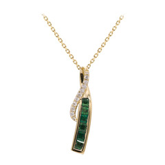 Collier en or et Emeraude de Zambie AAA (CIRARI)