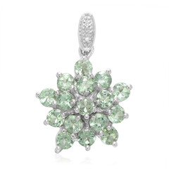 Pendentif en argent et Fluorapatite menthe