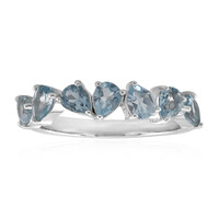 Bague en argent et Topaze bleu ciel