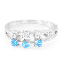 Bague en argent et Apatite bleu néon