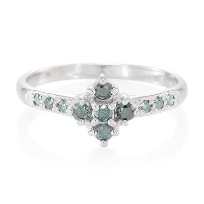 Bague en argent et Diamant fantaisie