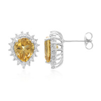 Boucles d'oreilles en argent et Quartz champagne