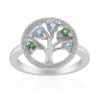 Bague en argent et Topaze bleu Suisse