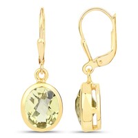 Boucles d'oreilles en argent et Quartz citron