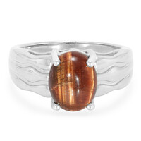 Bague en argent et Œil-de-tigre rouge
