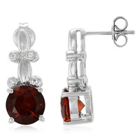 Boucles d'oreilles en argent et Citrine rouge impérial