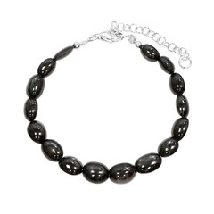 Bracelet en argent et Diopside étoilé d'Inde