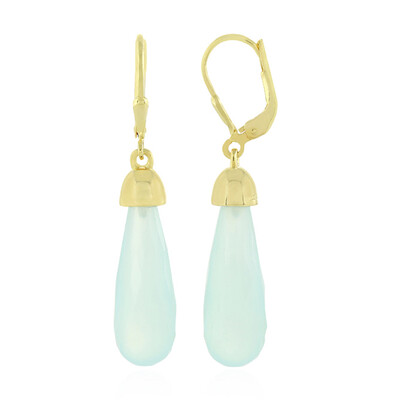 Boucles d'oreilles en argent et Calcédoine d'eau
