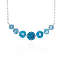 Collier en argent et Topaze bleu de Londres