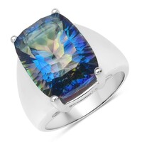 Bague en argent et Quartz mystique bleu