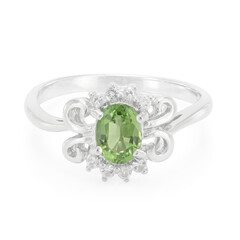 Bague en argent et Tourmaline chromifère
