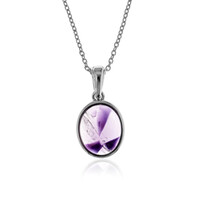 Collier en argent et Améthyste chevron