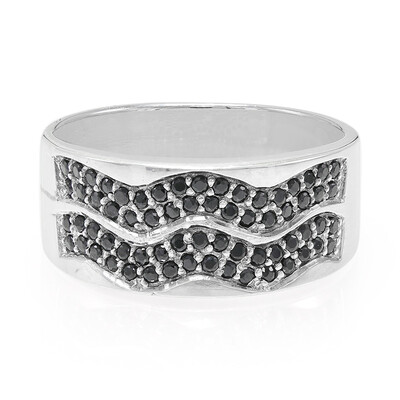 Bague en argent et Spinelle noir