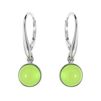 Boucles d'oreilles en argent et Ambre verte de Colombie