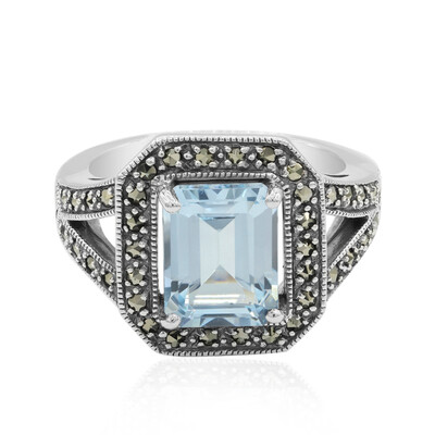 Bague en argent et Topaze bleu ciel