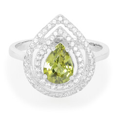 Bague en argent et Chrysobéryl du Brésil