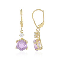 Boucles d'oreilles en argent et Améthyste Rose de France