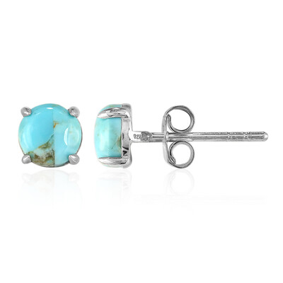 Boucles d'oreilles en argent et Turquoise bleue de Mohavie