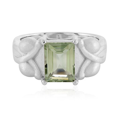 Bague en argent et Améthyste verte