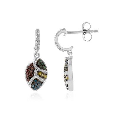 Boucles d'oreilles en argent et Diamant bleu I3